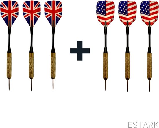 ESTARK - 6 Stevige Complete Dartpijlen - Darts Accessoires - Dartset - Dartpijlen - Darts Pijlen - Darts Flights - Darten - PROFESSIONEEL - 6 Pijlen van ESTARK