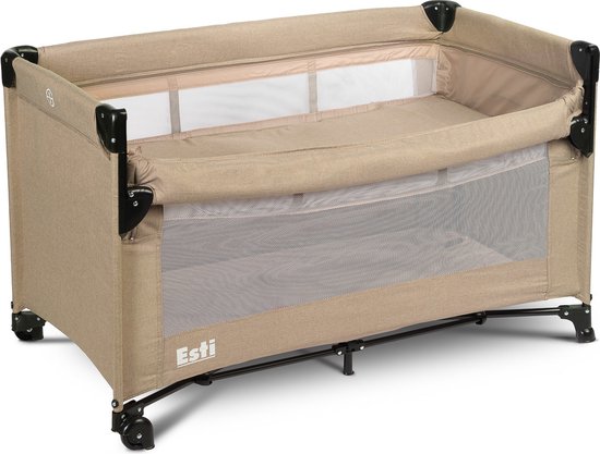 Esti Reisbedje Reiswieg - Box Happy Traveler - campingbedje met matras campingbed baby bedje campingbedjes inklapbare 60x120 opvouwbare camping bed inclusief 60 x 120 voor kampeerbed reisbedjes kampeer kampeerbedje kinderbox van ES