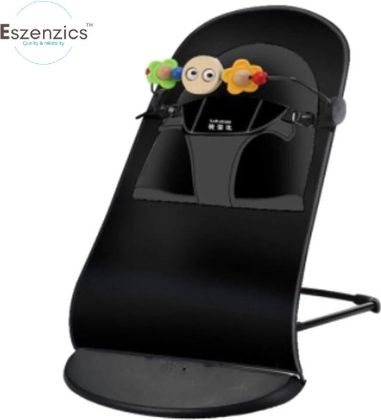 Eszenzics™ Wipstoel - Zwart - Lichtgewicht schommelstoel - Baby Bouncer - Compact inklapbaar van Eszenzics™