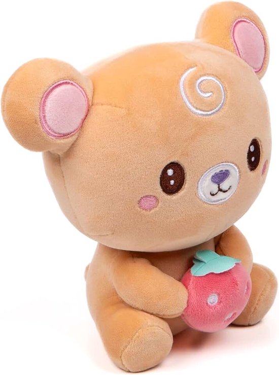 Et Merveilles - Cushablez - CinnyBun Bear pluche dier - 15 cm - gourmand beer - zachte karamelvacht - Cinnabon stijl - origineel pluche dier voor kinderen - fantasiecollectie - vanaf 3 jaar