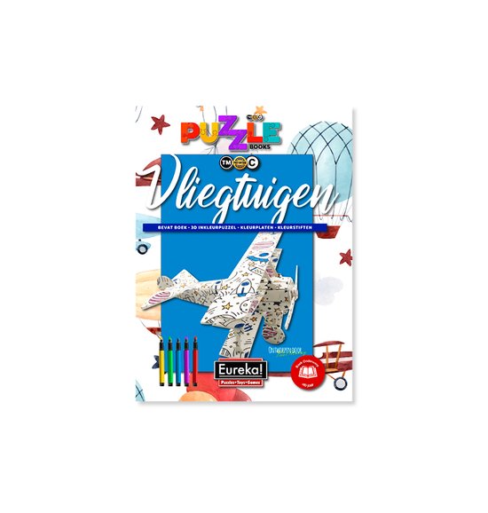 Eureka 3D Puzzle Books Kleur- en Puzzelboek - Vliegtuigen van Eureka