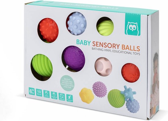 Eurekakids Baby Sensory Balls - Senso Ballen voor Baby - Verschillende Vormen en Textuur - 10 Stuks - Vanaf 6 Maanden van Eurekakids