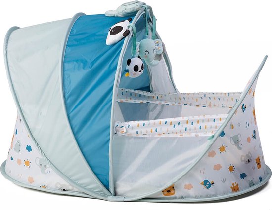 Eurekakids Travel Bed Baby - Reiswieg - Zacht en Opvouwbaar - Met Dikke Matras en Hangers - Met Klamboe van Eurekakids