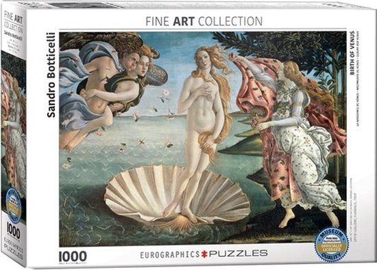 Eurographics - De geboorte van Venus [La Nascita di Venere] - Sandro Botticelli - 1000 stukjes 48×68cm (b×h) - Fine Art Legpuzzel van Merkloos