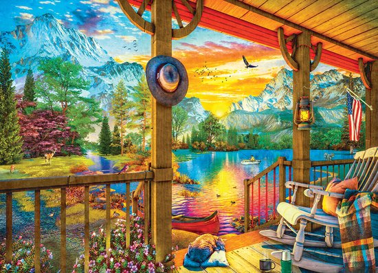 Eurographics - 'S Ochtends Vroeg Vissen [Early Morning Fishing] - Dominic Davison - 500 XL stukjes 68×48cm (b×h) - Familie Legpuzzel