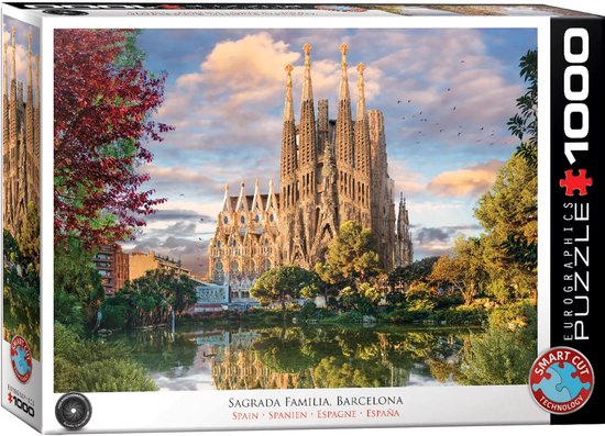 Eurographics - Sagrada Família, Barcelona, Spanje - 1000 stukjes - 68×48cm - HDR Fotografie Legpuzzel van Merkloos