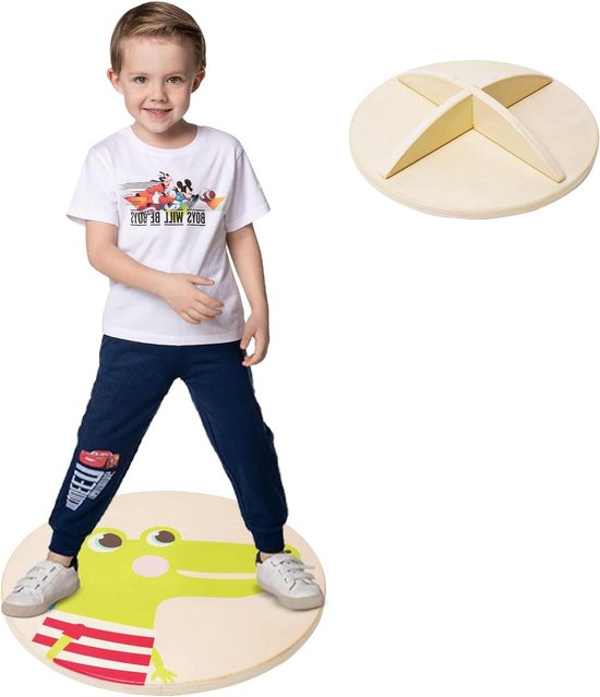 Evenwichtstrainer voor kinderen - houten wiebelplank voor balans training van EV