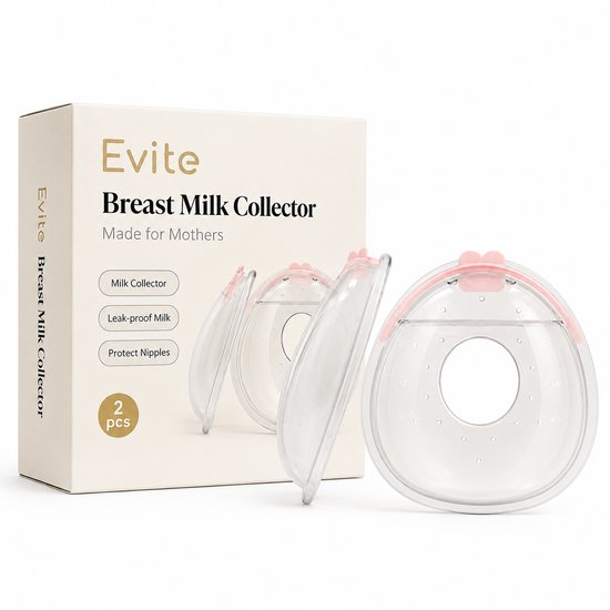 Evite Flow Breast Milk Collector - Vangt Moedermelk Op - Discreet in BH - Lekschalen - Zacht Siliconen - 2 x 35 ml