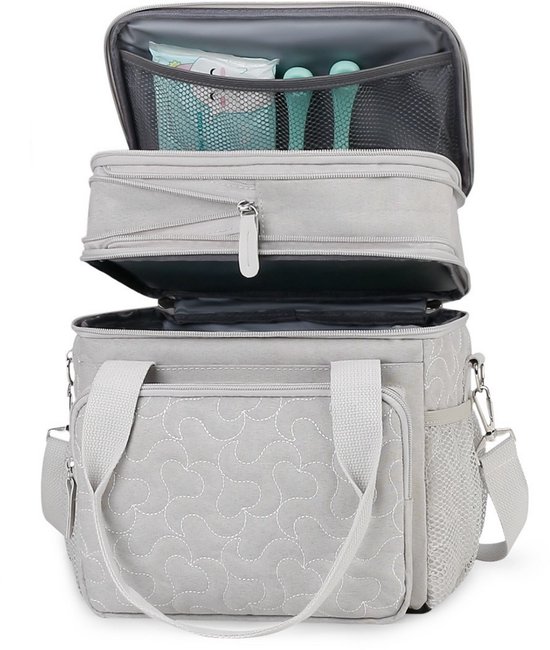 Evite Luxe Koeltas voor Onderweg - Thermisch Geïsoleerd - Voor Moedermelk, Baby en Borstvoeding - Kolftas - Grijs van Merkloos
