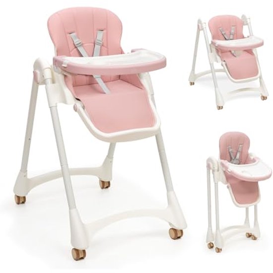 Evolutieve inklapbare babystoel voor baby's van 6-36 maanden - Verstelbare rugleuning, poten en dienblad