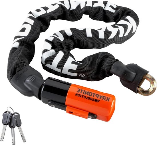 Evolution 1012 Integreerde ketting fietsslot - veiligheidsniveau 8/10 - compact en robuust - 120 cm - fietsen en cargo Fatbike slot van EVOLUTION