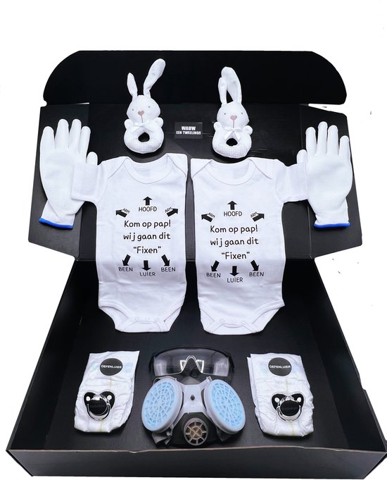 Exclusief kraamcadeau tweeling - groot geboortecadeau voor een tweeling - kan ook rechtstreeks worden verstuurd van Merkloos