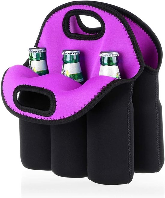 Extra Dikke Geïsoleerde Neopreen Flesdrager voor 6 Flessen, Ideaal voor Babyflessen, Drankjes en Cans