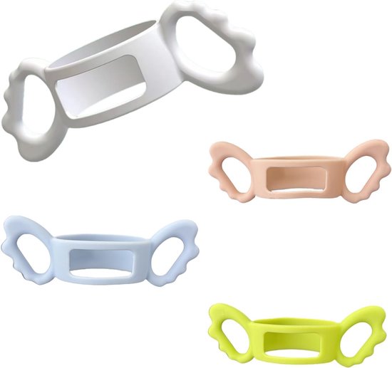Extra grote universele vierkante siliconen handvatten voor babyflessen - Ergonomisch ontwerp, rekbaar en eenvoudig te installeren, compatibel met andere babyflessen met brede hals (4 stuks)