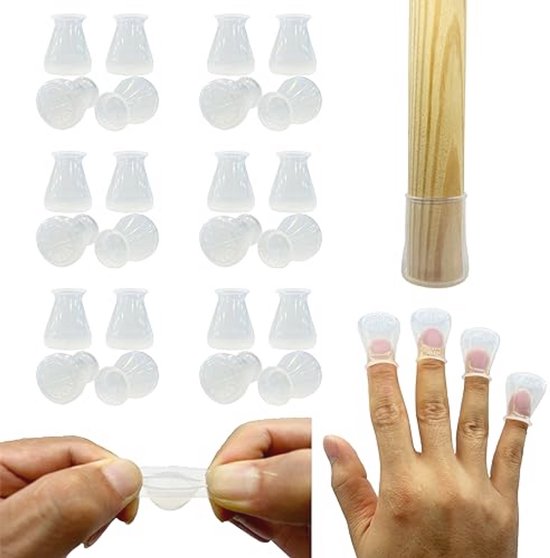 Extra kleine siliconen beschermers voor stoelpoten - Voor meubels van 1,3 cm tot 2,5 cm - Antislip meubelkapjes voor houten vloeren - Voorkom krassen en geluid van Vibroflame