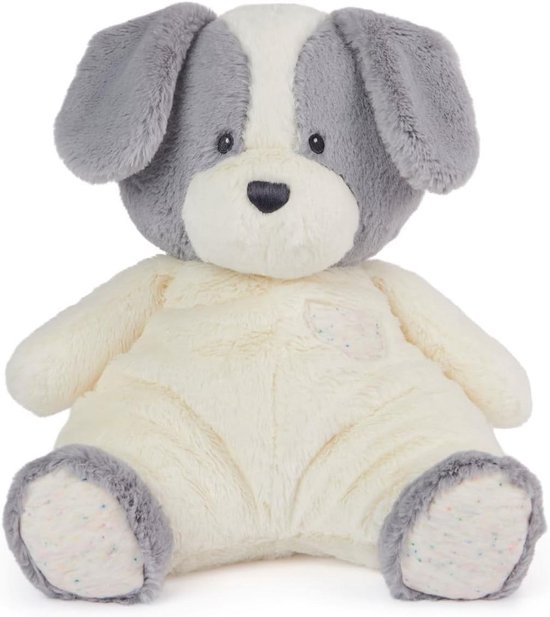 Extra Zachte Pluchen Hond Knuffel voor Baby's en Zuigelingen - Grijs/Wit