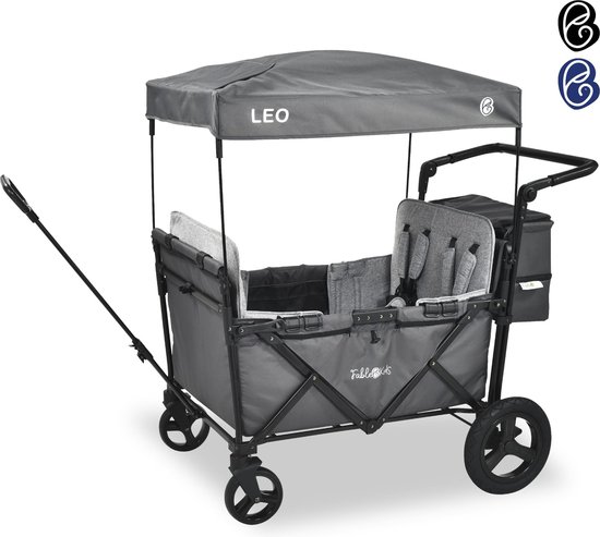 FableKids LEO X4Plus Opvouwbare wagen met dak Fossil Grey van FableKids