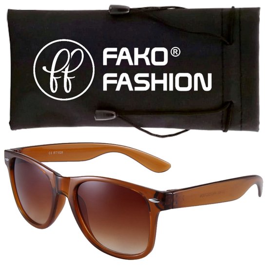Fako Fashion® - Heren Zonnebril - Dames Zonnebril - Classic - Bruin van Fa