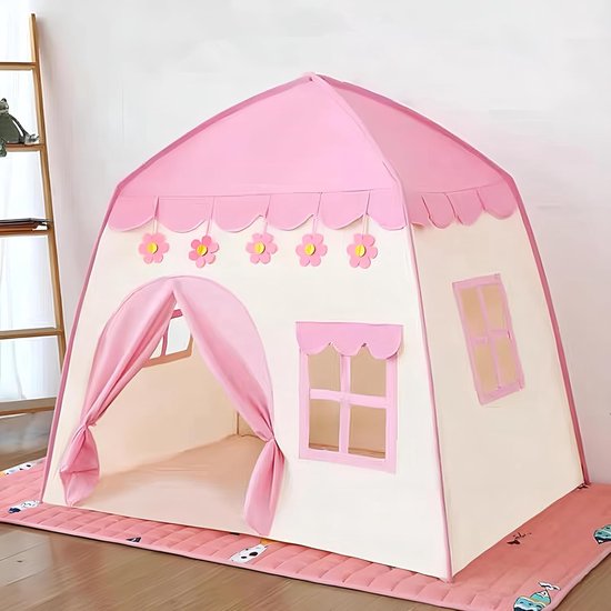 Famanu – Extra grote roze speeltent voor meisjes geschikt voor rollenspel binnenshuis van Tiny Land