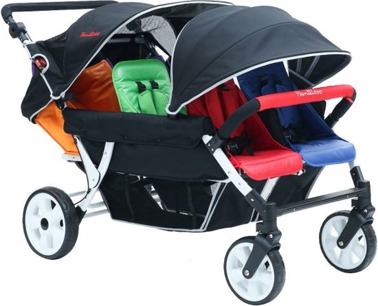 Familidoo 6 Zitplaatsen kinderwagen 2 Plaatsen Geschikt voor 2 newborn baby's MIX van Fa