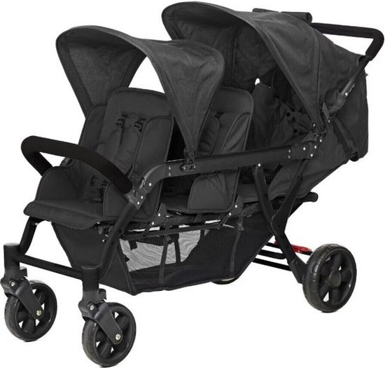 Familidoo Kinderwagen 3 Plaatsen Lidoo H3E + Ergondrive Full Black van Fa