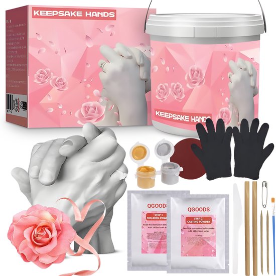 Familie Gipshandenset - 3D Gipsafdruk Set - Handafdrukset - Hand Casting Kit voor Gips Handen Maken - DIY - Handgietset - 3D Afdrukken Gieten van Merkloos