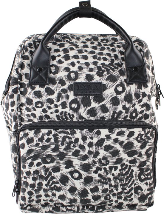 Fana Bags Luiertas Rugzak Panter - Verschoningsmatje - Flessenwarmhouder - Kinderwagenhaken - Verzorgingstas - Ruime Luier Tas van Fana Bags