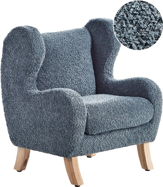 FARUM - Kinderfauteuil - Donkerblauw - Bouclé