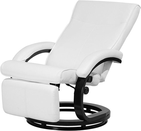 Fauteuil - Stoel Ligstoel - Ontspannen TV Kijken - Verstelbare Rugleuning Voetensteun - 67x86x97 cm - Wit van Merkloos