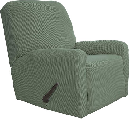 Fauteuil, stretch sofahoes, 1-delige bankhoes, meubelbeschermer, sofabeschermer, bank, zacht met elastische onderkant, kinderen, elastaan, jacquardstof, kleine ruitjes (Ligstoel,