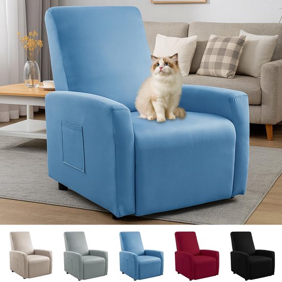 Fauteuilhoes, stretch, stretch relaxstoelhoezen, stoelbeschermer met zakken, woonkamer, elastische stoelhoes voor televisiestoel, ligstoel
