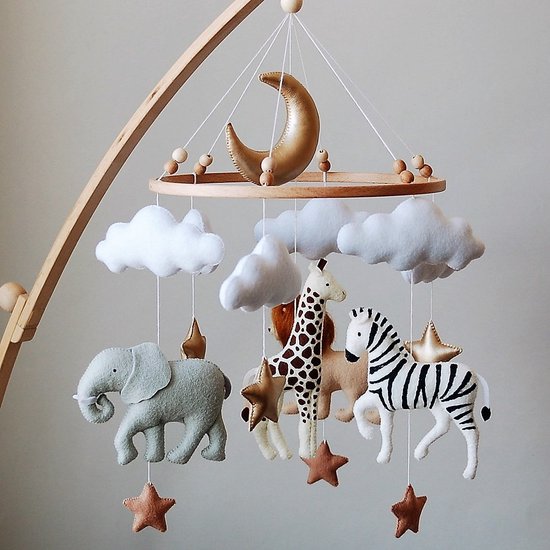 Fay&May® Boxmobiel Safari – Vilt – 100 % Handgemaakt – No Plastic van Fay&May