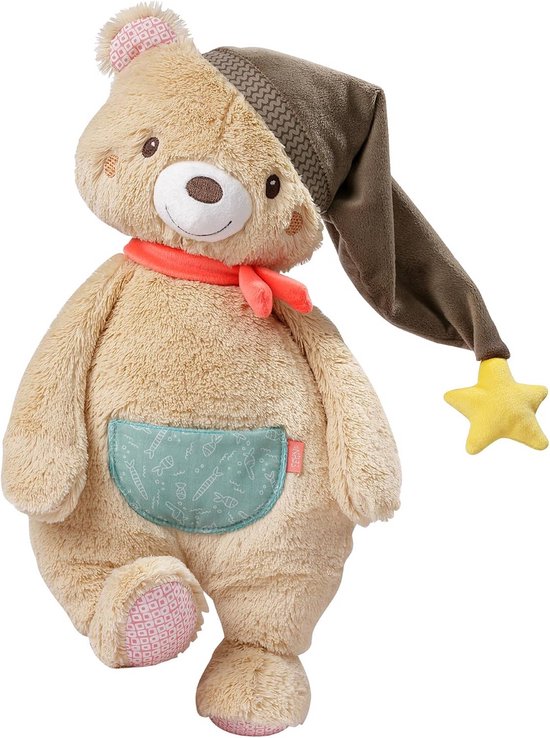 Fehn 060232 Kuscheltier Bär XL – Großes Stofftier zum Greifen, Fühlen und Knuddeln – Für Babys und Kleinkinder ab 0+ Monaten – Größe: 42 cm, Beer XL