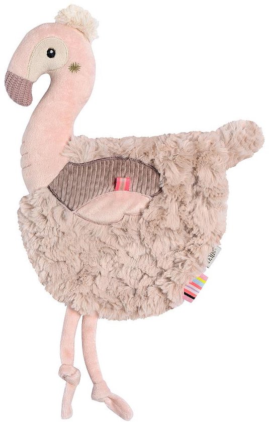 Fehn knuffeldoek flamingo roze baby speelgoed 33 cm. van Merkloos