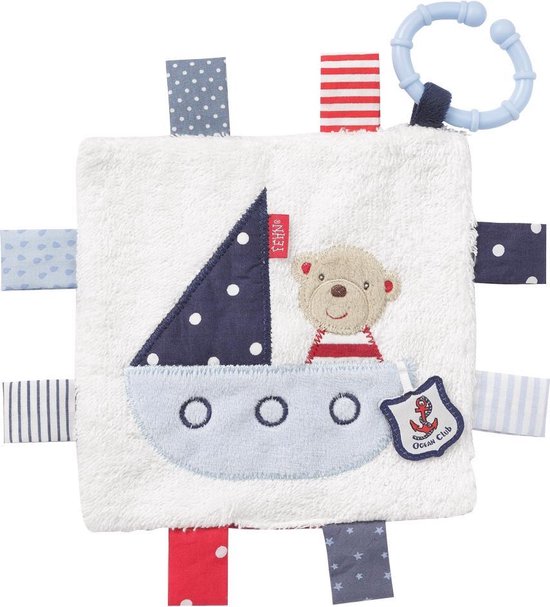 Fehn Knuffeldoekje Beer Wit, Rood 16 Cm van Fehn