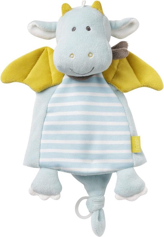 Fehn Knuffeldoekje Draak 30 Cm Blauw van Merkloos
