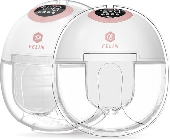 Felin Handsfree Borstkolf V2 - Elektrische Dubbele Draadloze Borstkolf - Inclusief 100 Moedermelk Bewaarzakjes - 3 Maten Borstschildverkleiners - E-book van Felin