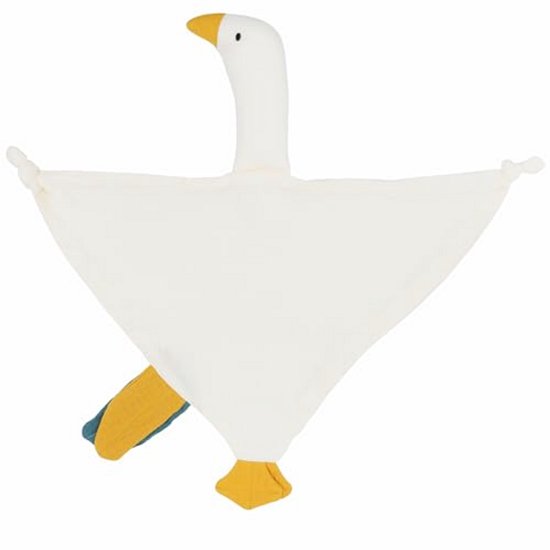 FenFang Duoduo Knuffel voor pasgeborenen, katoenen mousseline knuffeldoek, deken voor veiligheid en comfort voor kinderen, duoduo knuffeldoek, spel, wieg voor pasgeborenen, nuttige geschenken (witte van Merkloos