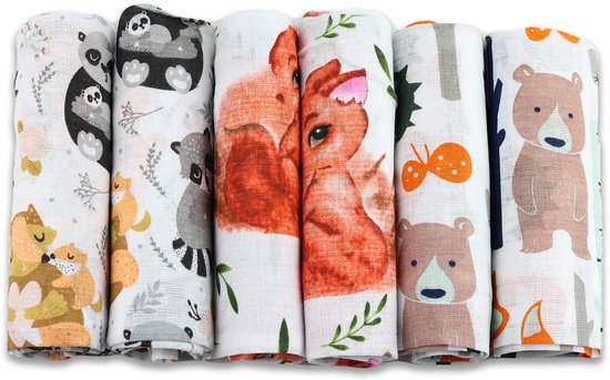 FENSILO Hydrofiele Luiers – 6-Pack – 100% Katoen – 70x80 cm – Hydrofiele doeken