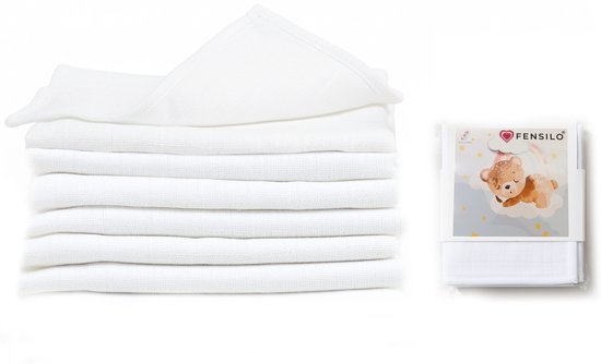 Fensilo Hydrofiele Luiers 6pack 60x60cm - Hydrofiele Doeken - 100% Katoenen mousseline van Merkloos