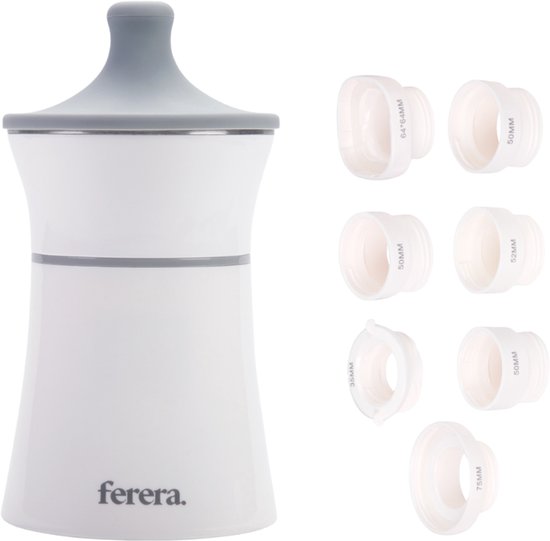 Ferera Flessenwarmer - Onderweg & Thuis – Draagbare Flessenwarmer - Draadloos - BPA-Vrij - Inclusief Adapter - Waterdicht Opbergtasje – 7 Kopstukken - Geschikt Voor Alle Babyfles Merken