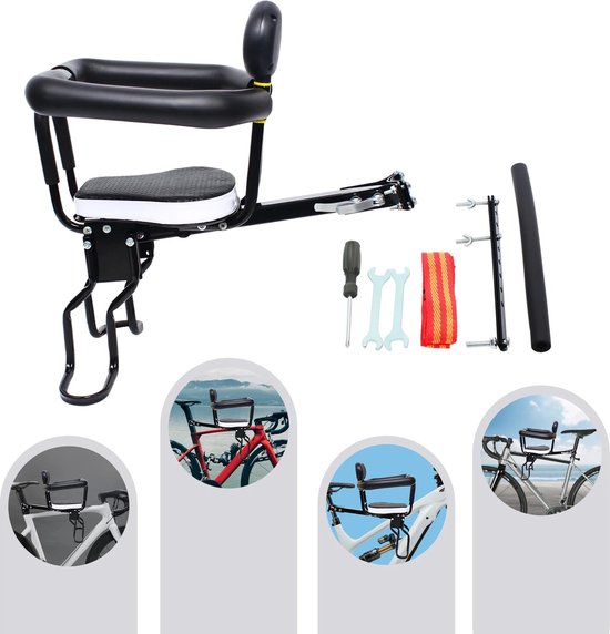 FIBILA Fietsstoeltje voor Kinderen - Fietsstoeltje Achterzitje - Fietsstoeltjes - Fietsstoeltje Achter - Fietszitje - Kinderfietszitje - Babyzadel - Veiligheidsstoel - Dubbele Punt Fixatie - Verwijderbare Vangrail - Zwart van FIBILA