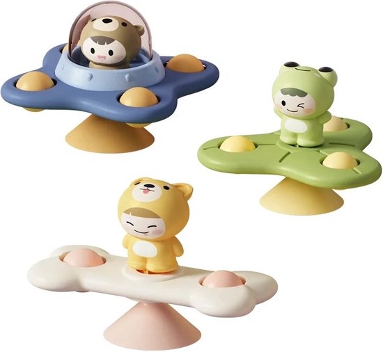 Fidget Toys - Zuignap Spinner Speelgoed - 3 stuks - Fidget spinner - Sensorisch Speelgoed - Baby - Badspeelgoed - Speelgoed - Badspinner - NIEUW - Kinderen! van Merkloos