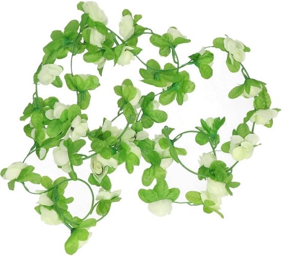 Fiets accessoires stuur of frame versiering wit bloemenslinger - 220 cm van Basil