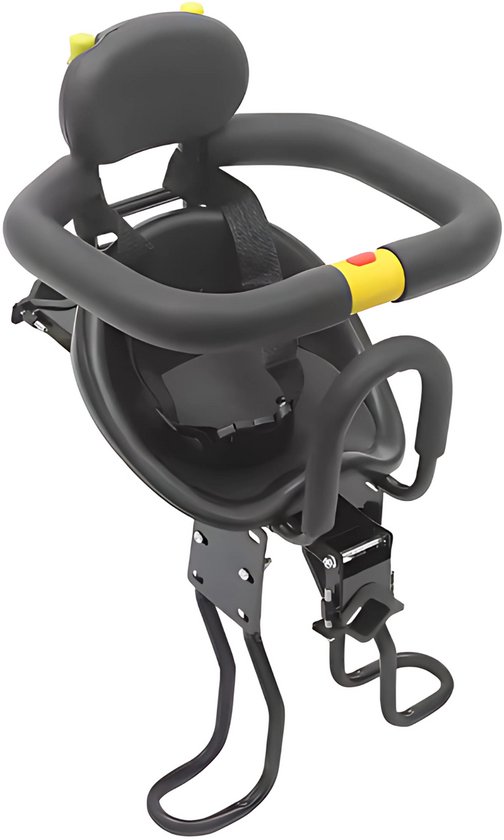 Fiets kinderzitje - Kinderzitje - Fietszitje - tot 35 kg - Voor Kinderveilig Fietsen - Ergonomisch Ontwerp met Verstelbare Pedalen, Veiligheidsgordel & Sponsvangrail - Zwart van Merkloos