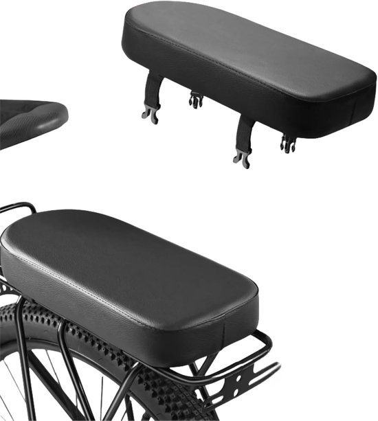 Fietszitje achter elektrische fiets - achterzitje - verdikt - zacht - zwart van Merkloos