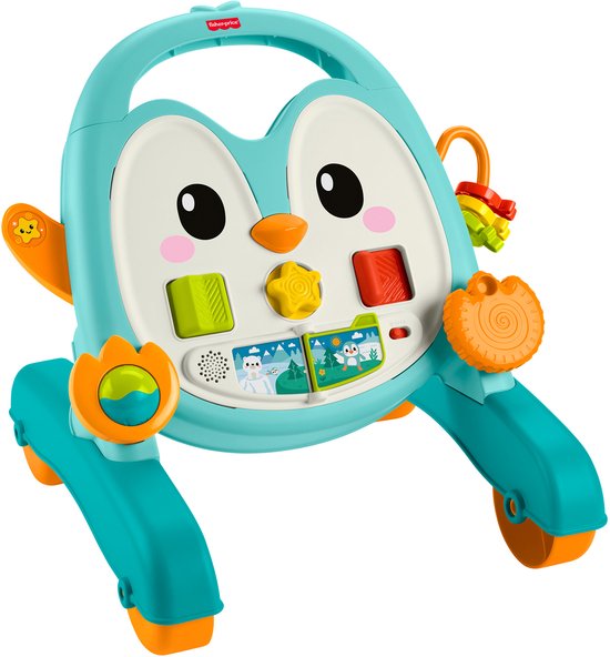 Fisher-Price 2-in-1 Muzikale Pinguïn Loopwagentje - 2-in-1 duw- en activiteitenspeeltje