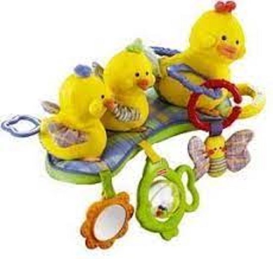FISHER PRICE link a doos - trek eendjes - mamma eend en haar 2 baby's kunnen aan een wandelwagen of autostoel worden vastgemaakt van Fisher Price