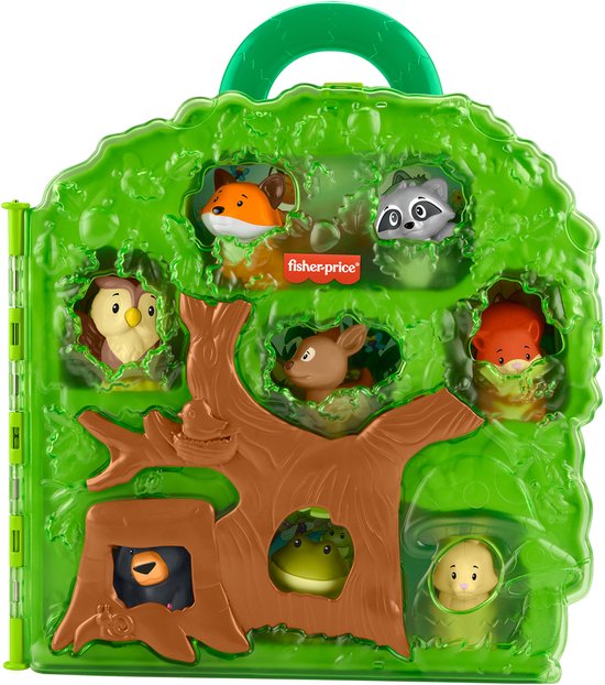 Fisher-Price Little People Bosvriendjes Draagkoffer Speelset met Figuren en 9 onderdelen
