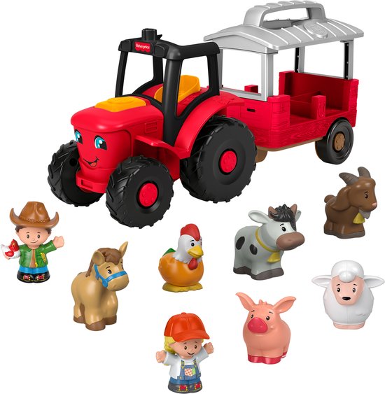 Fisher-Price Little People Dierenverzorgingsboerderij Tractor Cadeauset - Muzikale tractor met figuren van Merkloos